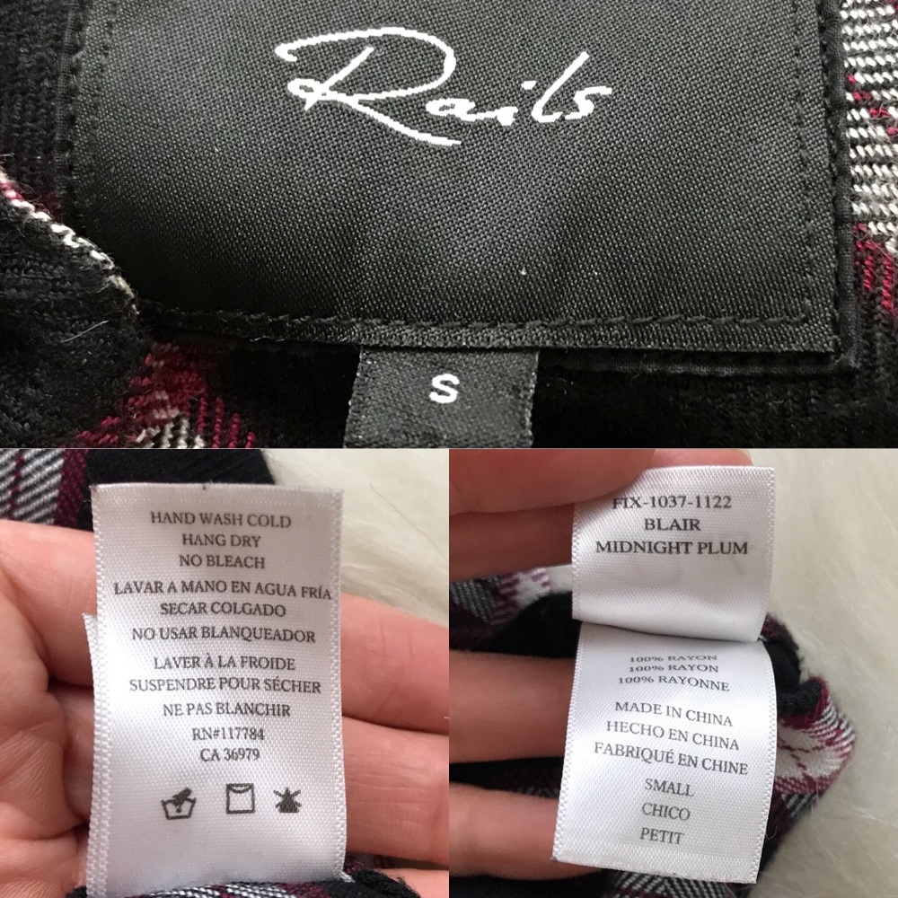 SOLD! Rails “Nadine” Plaid Shirt/Dress Small - Picture 7 of 8